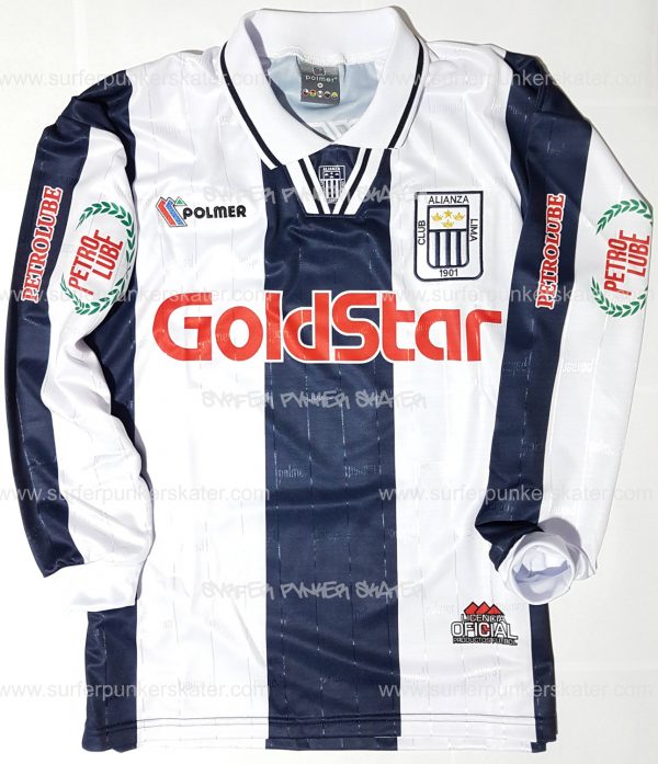 Camiseta de colección Alianza Lima marca Polmer manga larga del año 1995