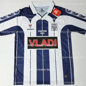 Camiseta de colección Alianza Lima manga corta de la noche Blanquizaul año 2002 marca Walon