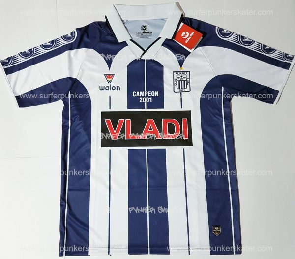 Camiseta de colección Alianza Lima manga corta de la noche Blanquizaul año 2002 marca Walon